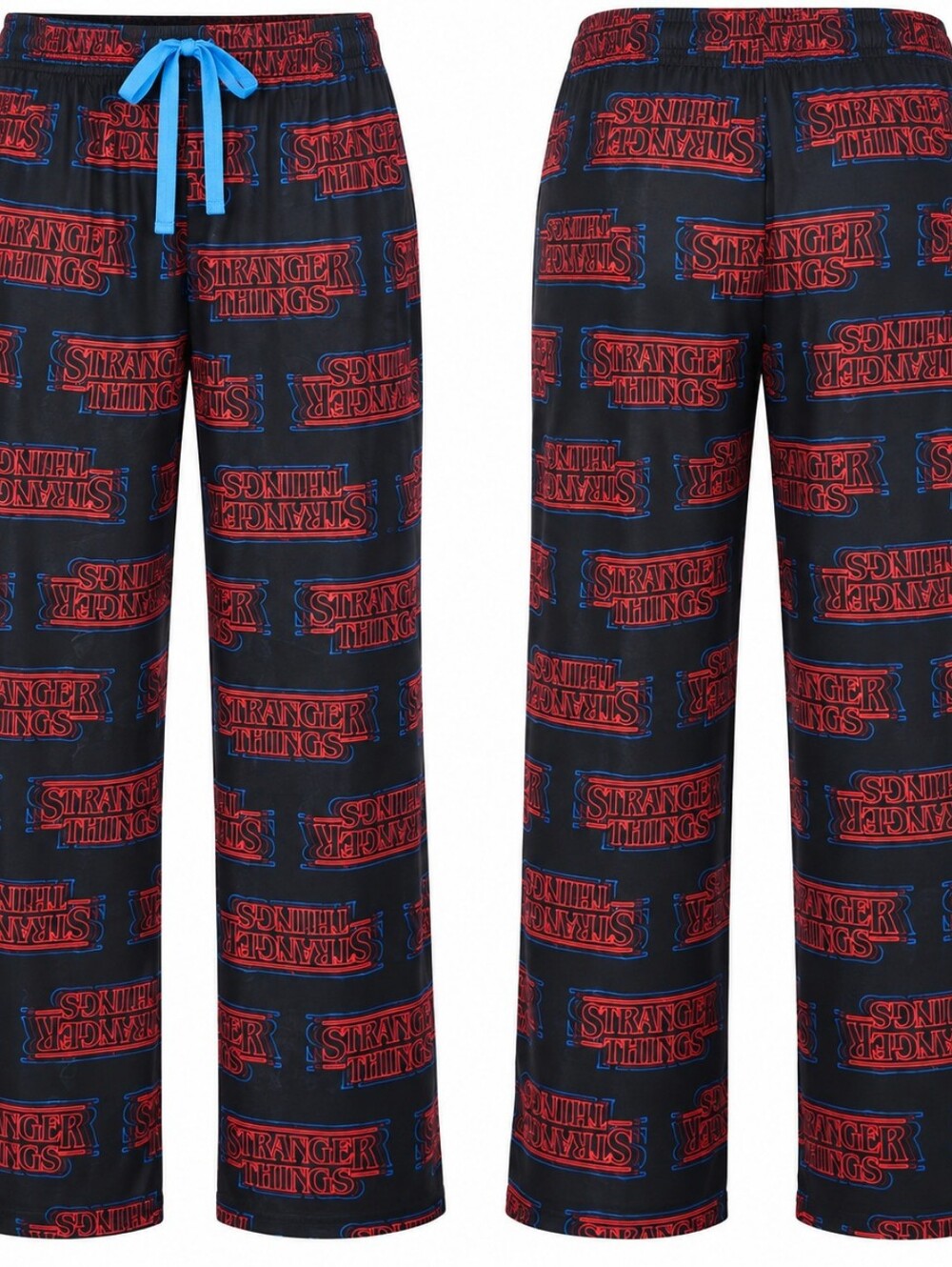 NWT Stranger Things Netflix Logo Lounge Pajama Pants Black Red Blue XXL 80s